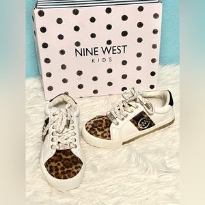 New kids size 13 Nine West sneakers with cheetah print in original box